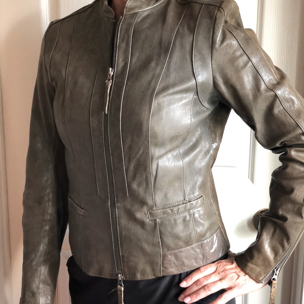 Danier genuine leather moto jacket, size small